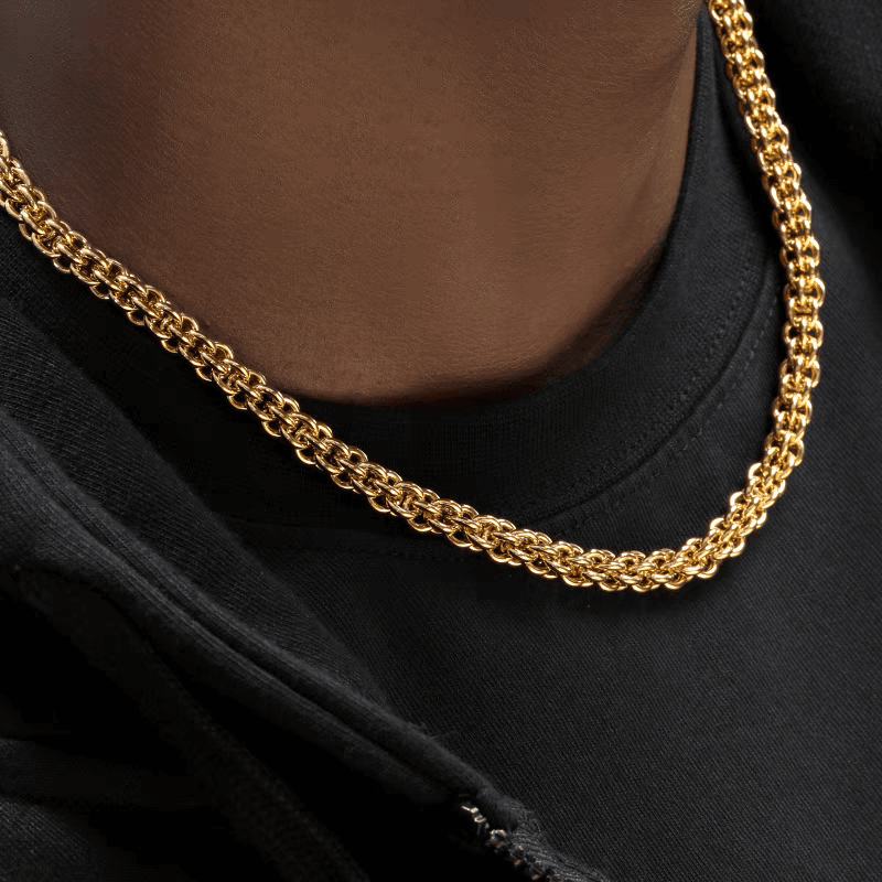 Short twist chain silver Fried Dough Twists chain clavicle necklace men and women hip-hop