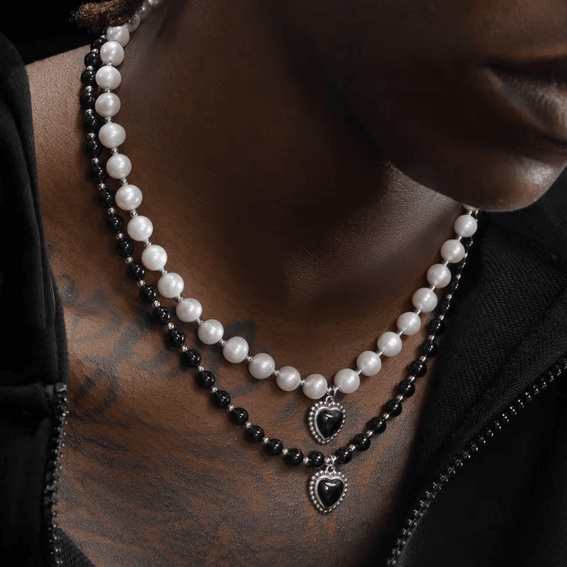 Men's vintage sterling silver cross pendant & necklace