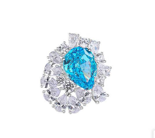 New 925 Sterling Silver 5 Carat Portuguese-Cut Aurora Six-Prong Women's Luxury Premium Ring