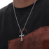 S925 sterling silver cross necklace men's hip-hop trend inlaid zircon pendant women's INS - MOWTE