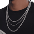 Short twist chain silver Fried Dough Twists chain clavicle necklace men and women hip-hop - MOWTE