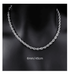 Short twist chain silver Fried Dough Twists chain clavicle necklace men and women hip-hop - MOWTE