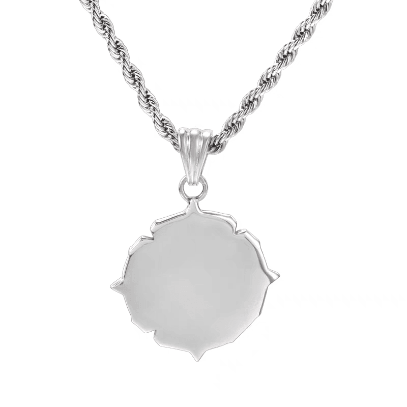S925 sterling silver cross necklace men's hip-hop retro disc pendant women's collarbone chain - MOWTE