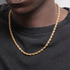 Short twist chain gold Fried Dough Twists chain plated 18K gold necklace hip hop clavicle chain - MOWTE