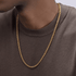 18K gold plated necklace men's hip-hop versatile titanium steel O-ring collarbone chain women's high-end sweater chain - MOWTE