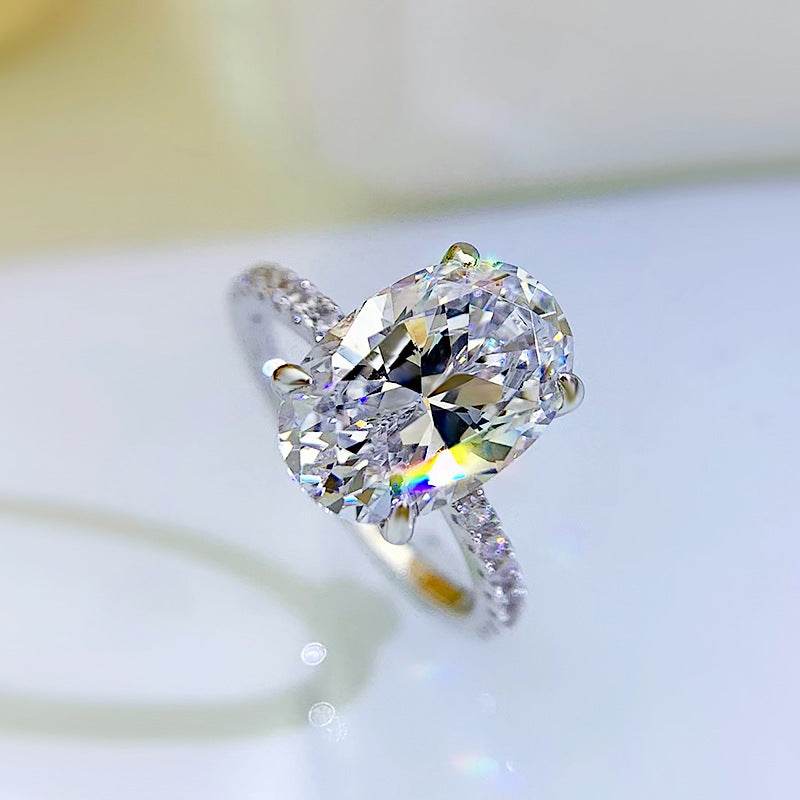 925 silver simulated diamond oval 8 * 12 Redion Diamond Bottom Cutting Explosive Product - MOWTE