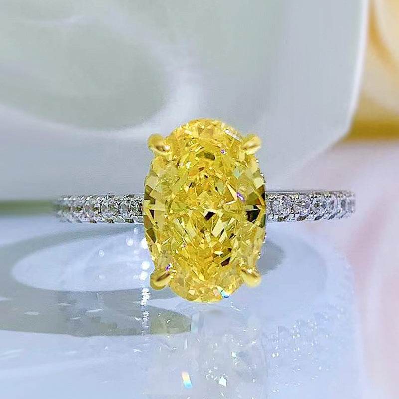 925 silver simulated diamond oval 8 * 12 Redion Diamond Bottom Cutting Explosive Product - MOWTE