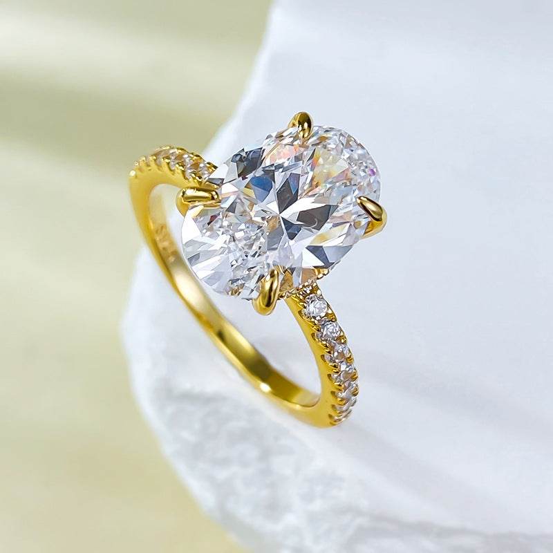 925 silver simulated diamond oval 8 * 12 Redion Diamond Bottom Cutting Explosive Product - MOWTE