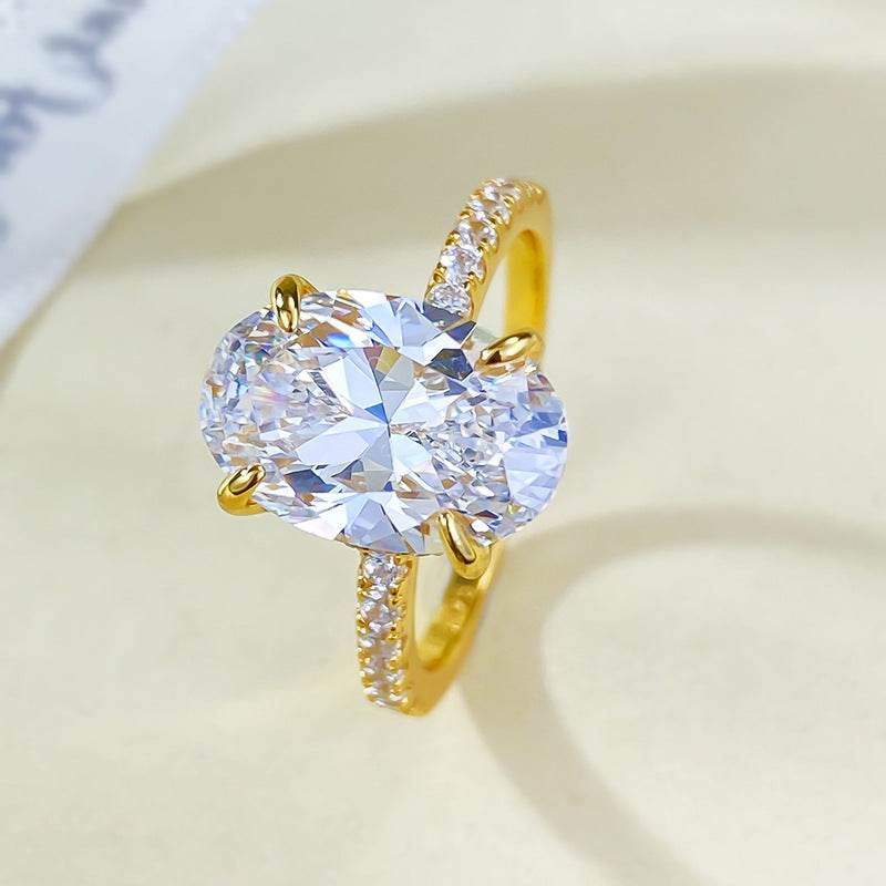 925 silver simulated diamond oval 8 * 12 Redion Diamond Bottom Cutting Explosive Product - MOWTE