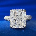 New S925 Silver Luxury High Carbon Diamond 10 * 12 Ring female - MOWTE