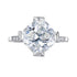 New high simulation diamond ring 11 * 11 white G-color ice Flower cut diamond style wedding ring for women - MOWTE