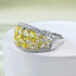 Light Luxury Ins-Style Micro-Pave High Carbon Diamond Women's Yellow Full Pavé Ring Versatile Elegant Design - MOWTE