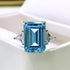 S925 Sterling Silver 10x14mm Rectangular Flat-Top High Carbon Diamond Women's Ring Minimalist & Elegant Design - MOWTE