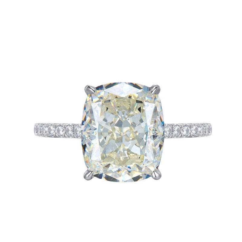 New Style High Carbon Diamond S925 Sterling Silver Luxury 10*12mm princess Ring - MOWTE