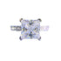 New 925 Silver 2carat High Carbon Diamond 8 * 8 Princess Square Ring Women's Fashion Large Style - MOWTE