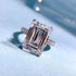 New 925 silver high carbon diamond emerald cut rectangular 10*14mm explosive ring - MOWTE