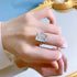 New 925 silver high carbon diamond emerald cut rectangular 10*14mm explosive ring - MOWTE