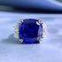 New S925 Silver 13*13mm Royal Blue Premium Feel Ring - MOWTE