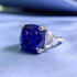 New S925 Silver 13*13mm Royal Blue Premium Feel Ring - MOWTE