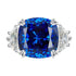 New S925 Silver 13*13mm Royal Blue Premium Feel Ring - MOWTE