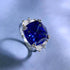 New S925 Silver 13*13mm Royal Blue Premium Feel Ring - MOWTE