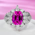 New Style Geometric Pink Diamond S925 Sterling Silver Exclusive Light Luxury Socialite-Inspired Ring - MOWTE
