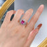 New Style Geometric Pink Diamond S925 Sterling Silver Exclusive Light Luxury Socialite-Inspired Ring - MOWTE