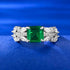S925 Sterling Silver 7x7mm Simulated Emerald & High Carbon Diamond Ring-Minimalist Design - MOWTE