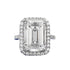 2025 New S925 Sterling Silver High-Carbon Diamond Elongated Step-Cut 10x14mm Asscher White Ring - MOWTE