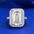 2025 New S925 Sterling Silver High-Carbon Diamond Elongated Step-Cut 10x14mm Asscher White Ring - MOWTE