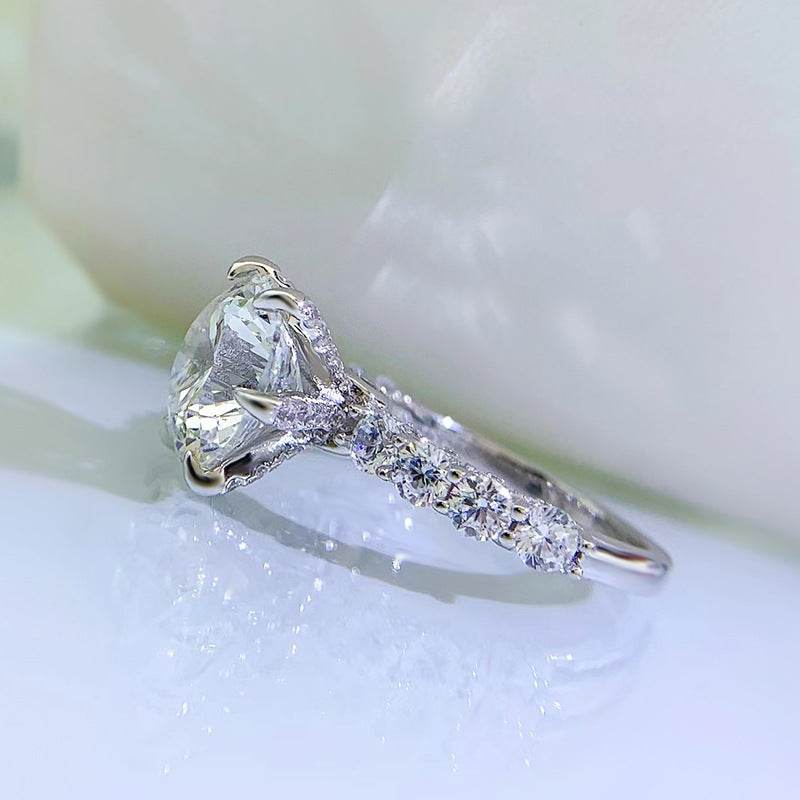 New 925 Sterling Silver 5 Carat Portuguese-Cut Aurora Six-Prong Women's Luxury Premium Ring - MOWTE