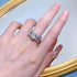 925 Sterling Silver 6x8mm Oval-Cut High-Carbon Diamond Women's Luxury Micro-Setting Ring - MOWTE
