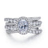 925 Sterling Silver 6x8mm Oval-Cut High-Carbon Diamond Women's Luxury Micro-Setting Ring - MOWTE