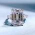 925 sterling silver ring luxury high carbon diamond ring 11*15 emerald cut engagement ring - MOWTE