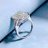 925 sterling silver ring luxury high carbon diamond ring 11*15 emerald cut engagement ring - MOWTE