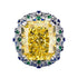 15 Carat High-Carbon Diamond Radiant Ice Flower-Cut 14x16mm Yellow Diamond Luxury Micro-Setting Ring - MOWTE