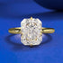 S925 Sterling Silver Gold-Plated High-Carbon Simulated Diamond 8x10mm White Ice-Cut Ring - MOWTE