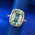 S925 Sterling Silver Stylish Everyday Wear 10x14mm Tourmaline Green Ring - MOWTE