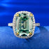 S925 Sterling Silver Stylish Everyday Wear 10x14mm Tourmaline Green Ring - MOWTE