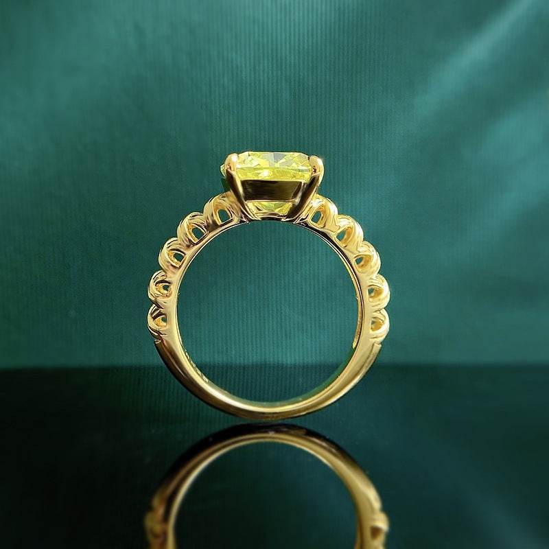 925 silver light luxury simple 9*11mm olive green ring fashionable versatile - MOWTE