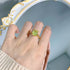 925 silver light luxury simple 9*11mm olive green ring fashionable versatile - MOWTE