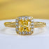 S925 Silver 5 * 5mm Square Sugar Yellow Diamond High Carbon Diamond Ring - MOWTE