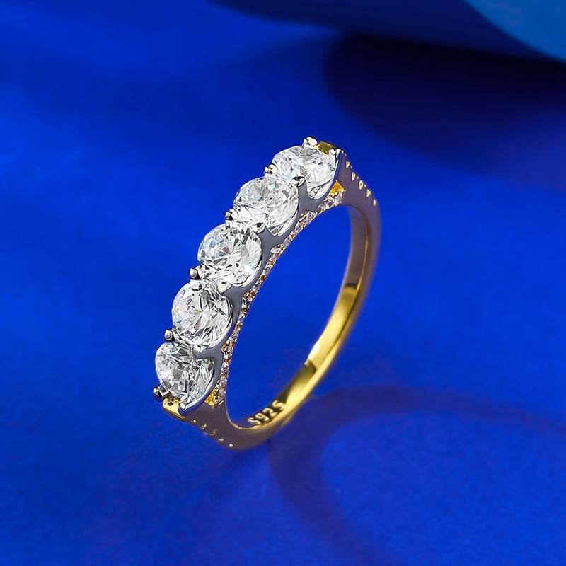 S925 Sterling Silver Stylish Single Row Cubic Zirconia Women's Ring - Minimalist & Stackable - MOWTE