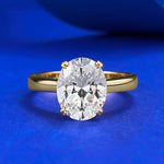 Basic Classic Style Stackable S925 Silver Inlaid 4-carat Pigeon Egg 8 * 10mm Ring - MOWTE