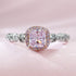 S925 Silver 5 * 5mm Cushion Cut Sugar Pink Diamond High Carbon Diamond Ring - MOWTE