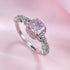 S925 Silver 5 * 5mm Cushion Cut Sugar Pink Diamond High Carbon Diamond Ring - MOWTE