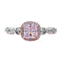 S925 Silver 5 * 5mm Cushion Cut Sugar Pink Diamond High Carbon Diamond Ring - MOWTE
