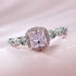 S925 Silver 5 * 5mm Cushion Cut Sugar Pink Diamond High Carbon Diamond Ring - MOWTE