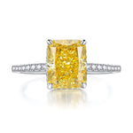 S925 Silver High Carbon Diamond 8 * 10mm Redion Cutting Ring for Women - MOWTE