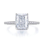 S925 Silver High Carbon Diamond 8 * 10mm Redion Cutting Ring for Women - MOWTE